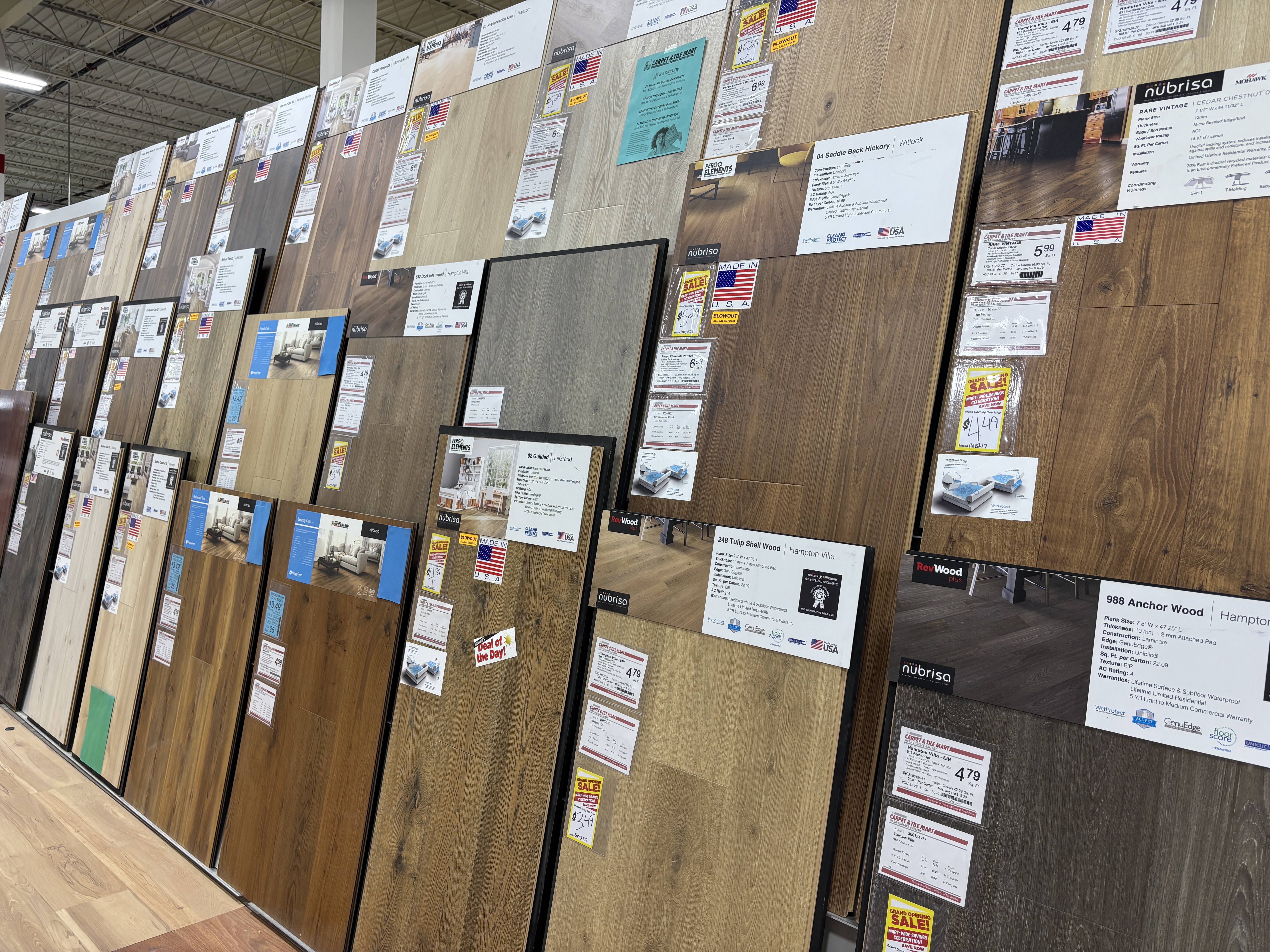 Laminate flooring selection at Lomax Carpet & Floors in Whitehall, PA