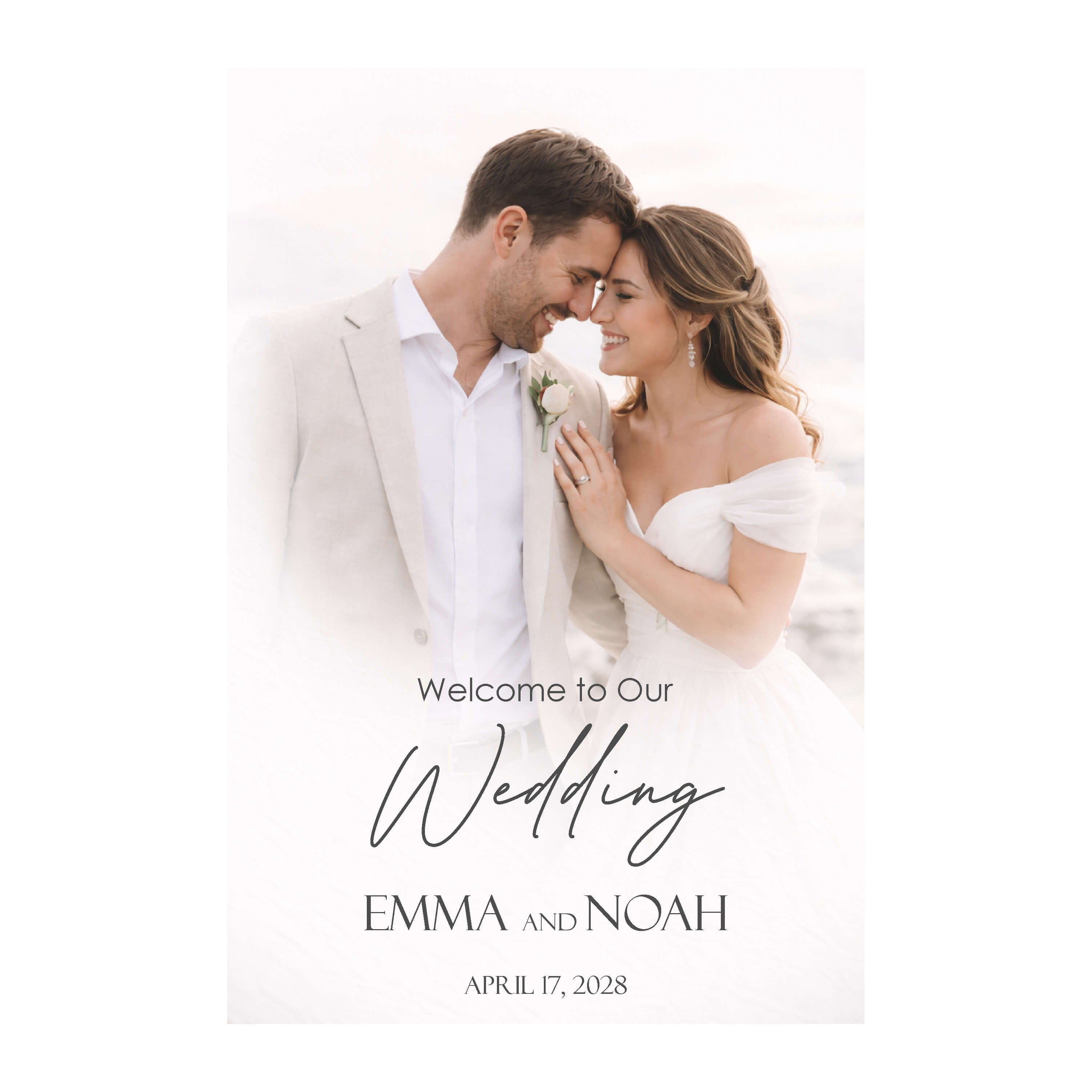 Wedding invitation for Emma and Noah, April 8, 2023.