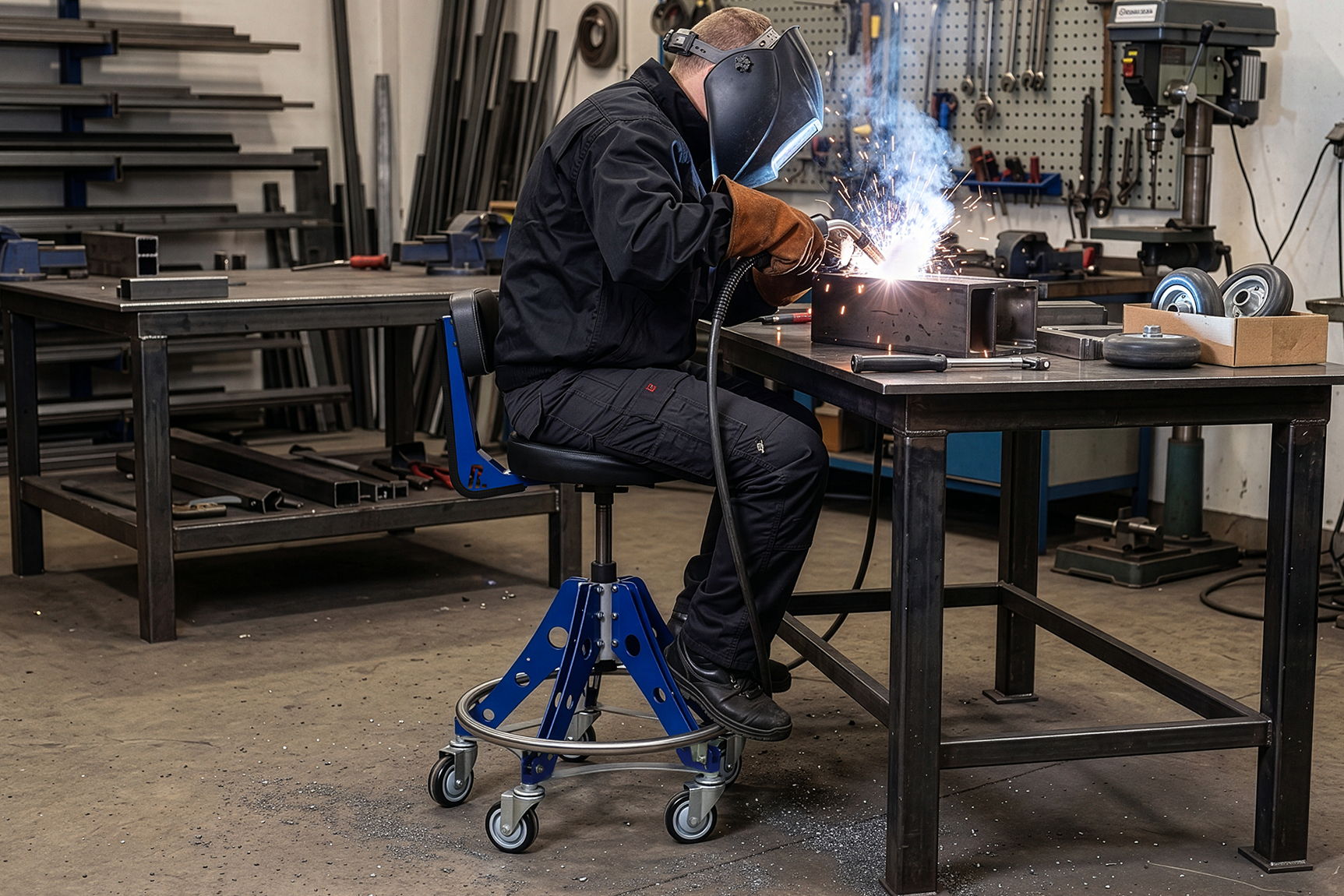RYFA HI GT ROLLING SHOP STOOL