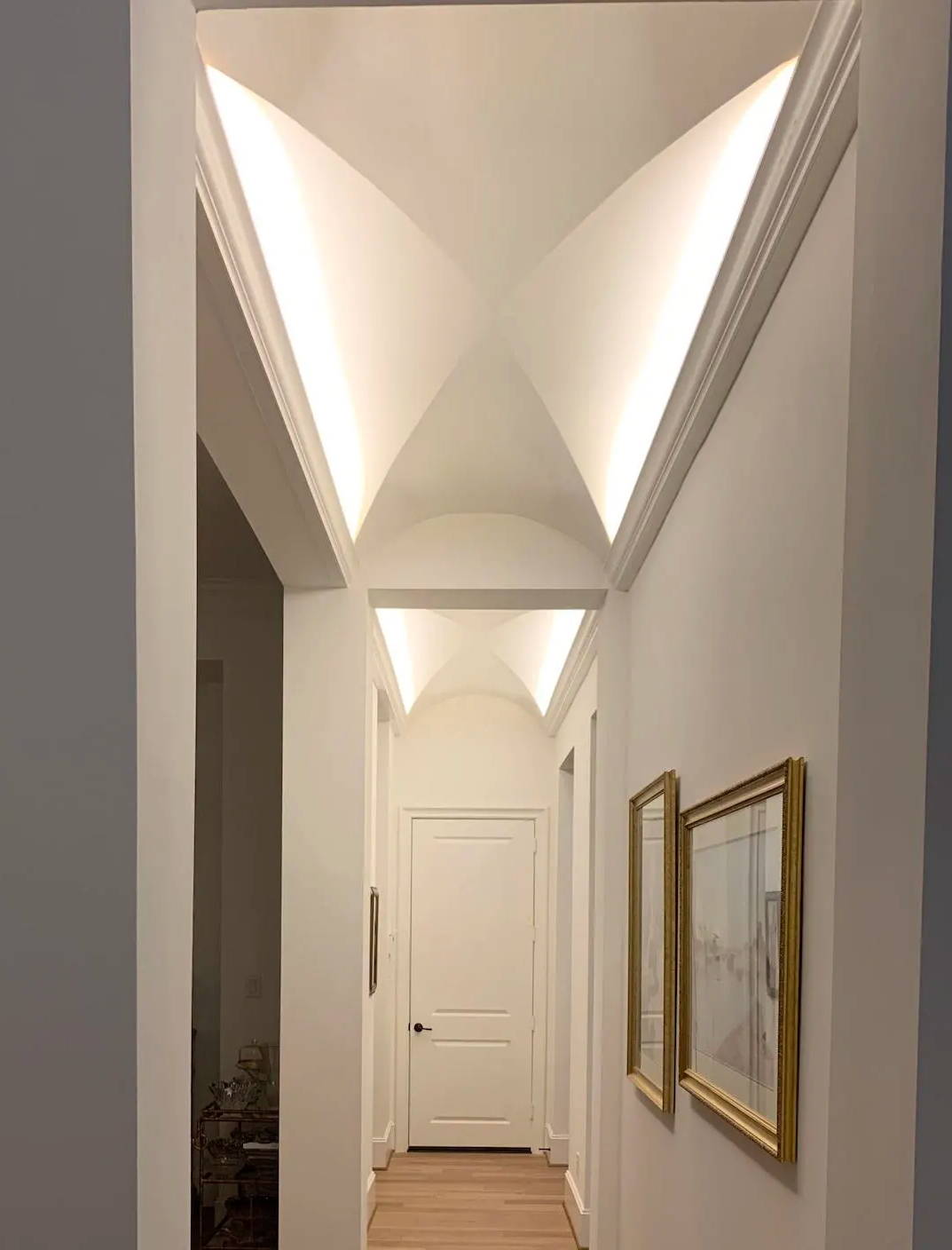 Hallway cove lighting with LED strip lights