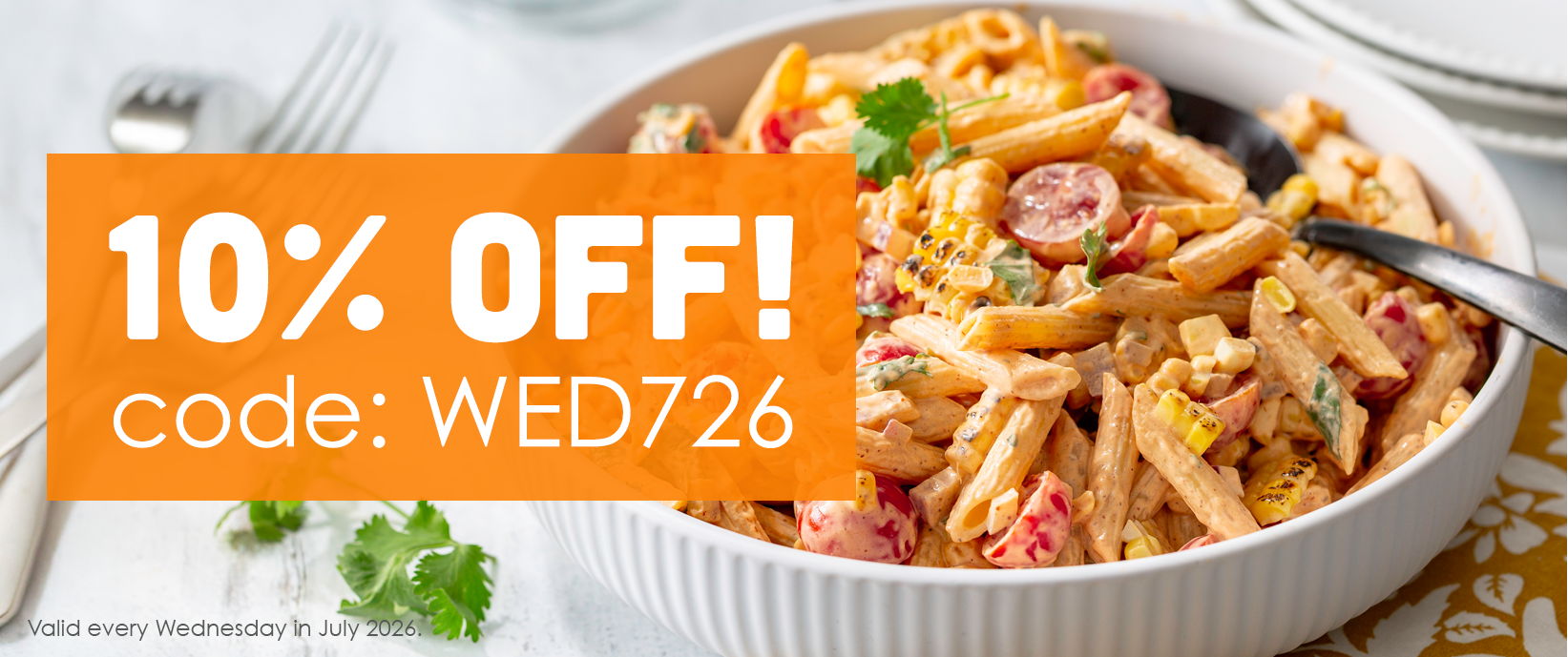 10% off every Wednesday in July 2026. Use code WED726. Shop the promotion.
