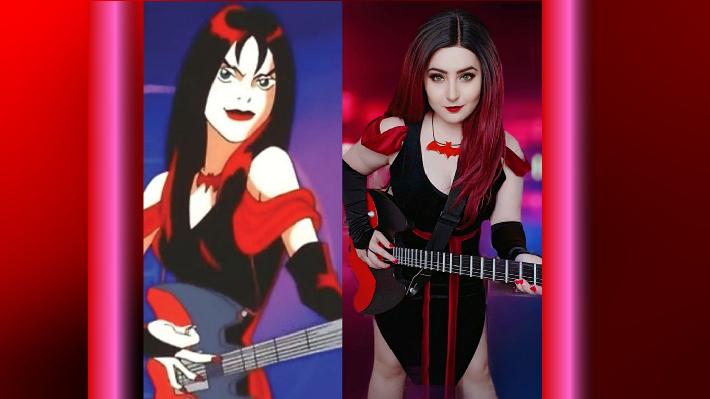 Thorn Hex Girls cosplay comparison showing character illustration beside cosplayer bringing Thorn to life