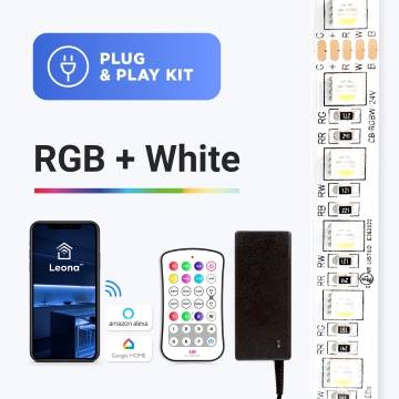 RGB color changing + white LED strip light kit