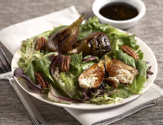Grilled Figs with Gorgonzola and Spiced Pecans