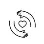 Hands and heart icon