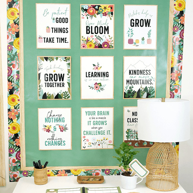 Grow Together Classroom Posters on classroom display