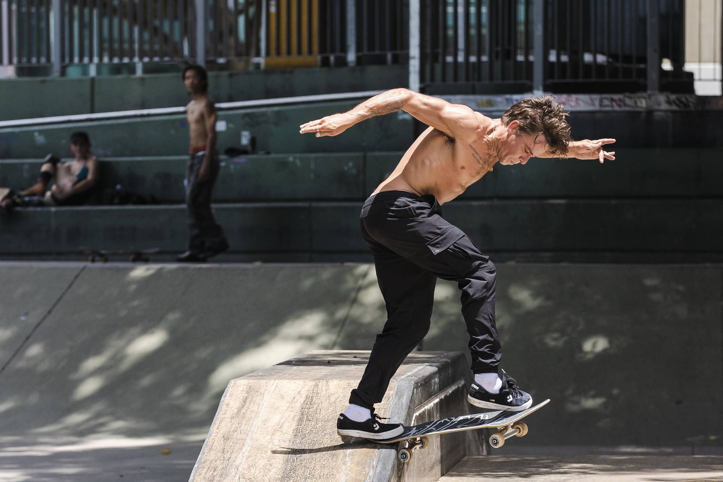 man skate boarding