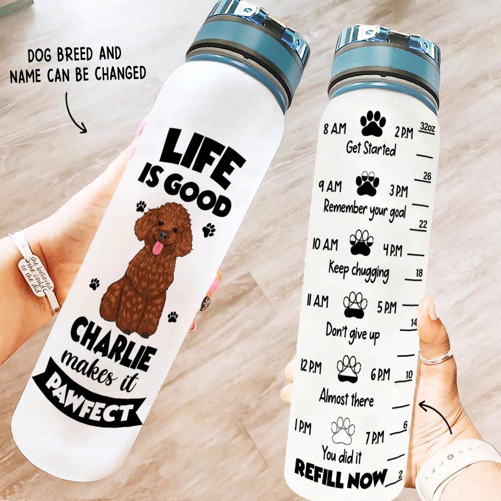 LIFE IS GOOD - PERSONALIZED CUSTOM WATER TRACKER BOTTLE