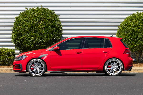 vw mk7 gti with apr wheels and suspension