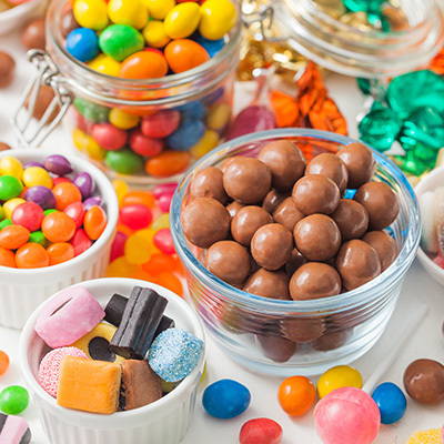 A photo showing a variety of different candies.
