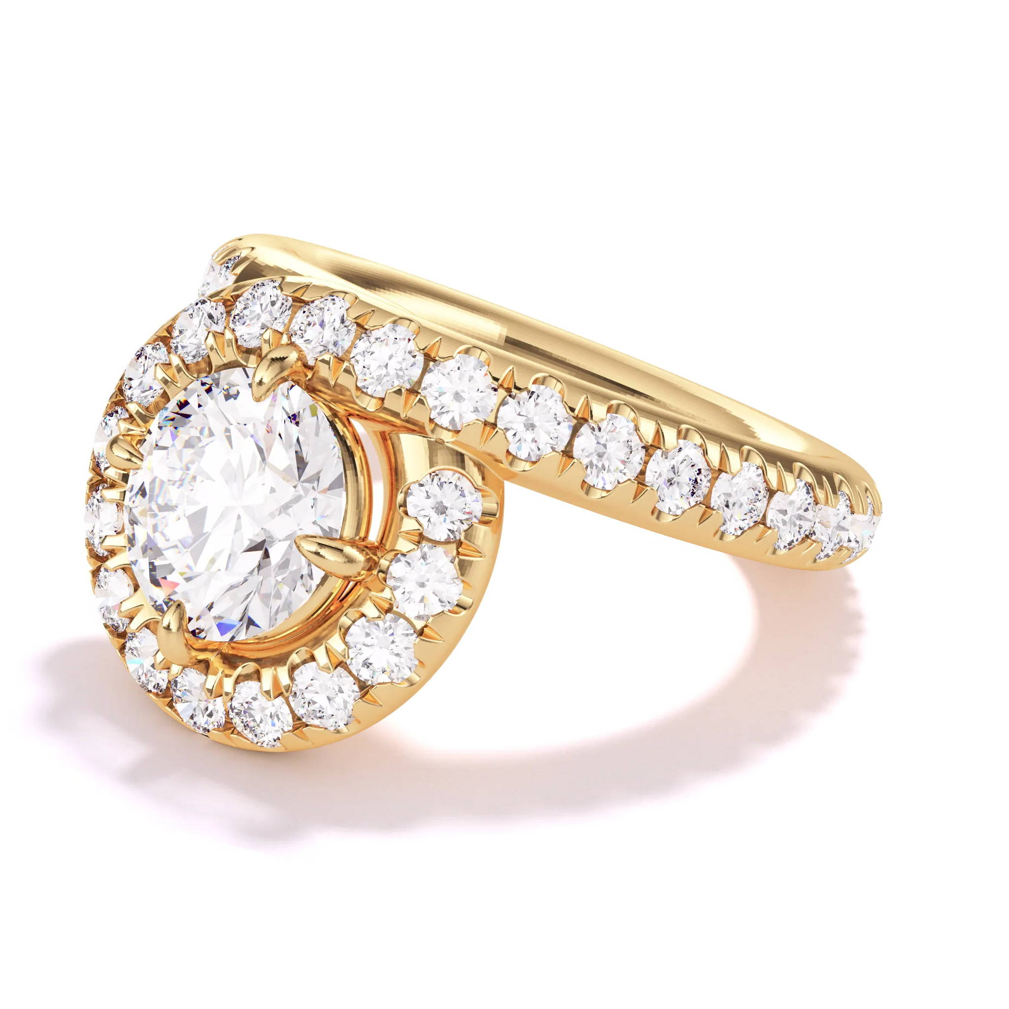 endless loop ring with pave diamond row