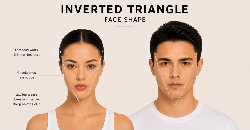 inverted face shape explainer for men and women