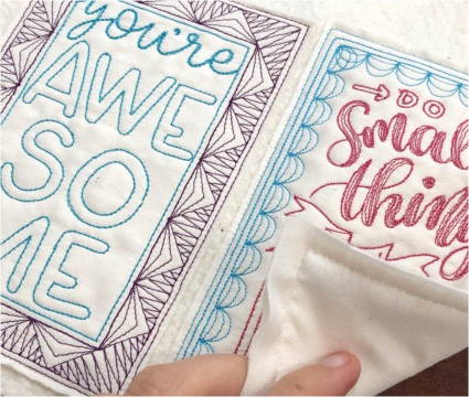 HAND LETTERED EMBROIDERED POSTCARDS