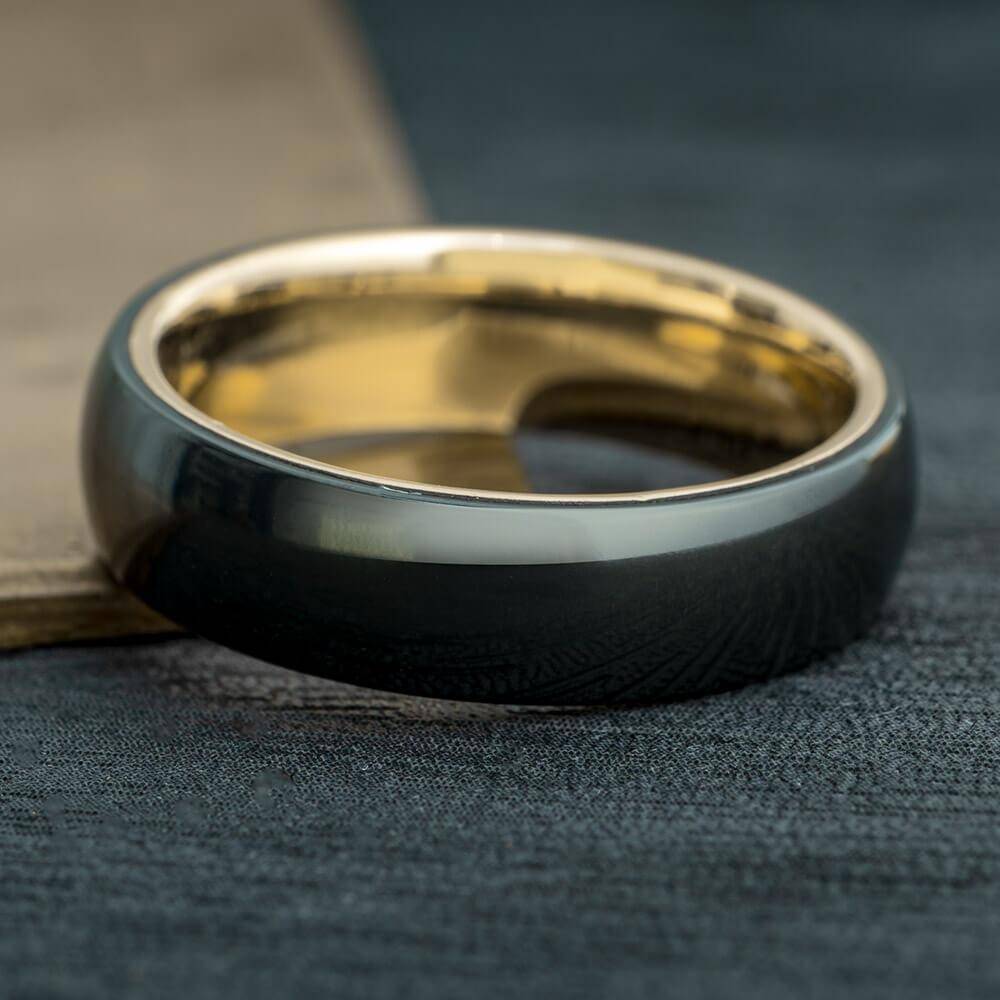 Black Ring With Yellow Gold Inside