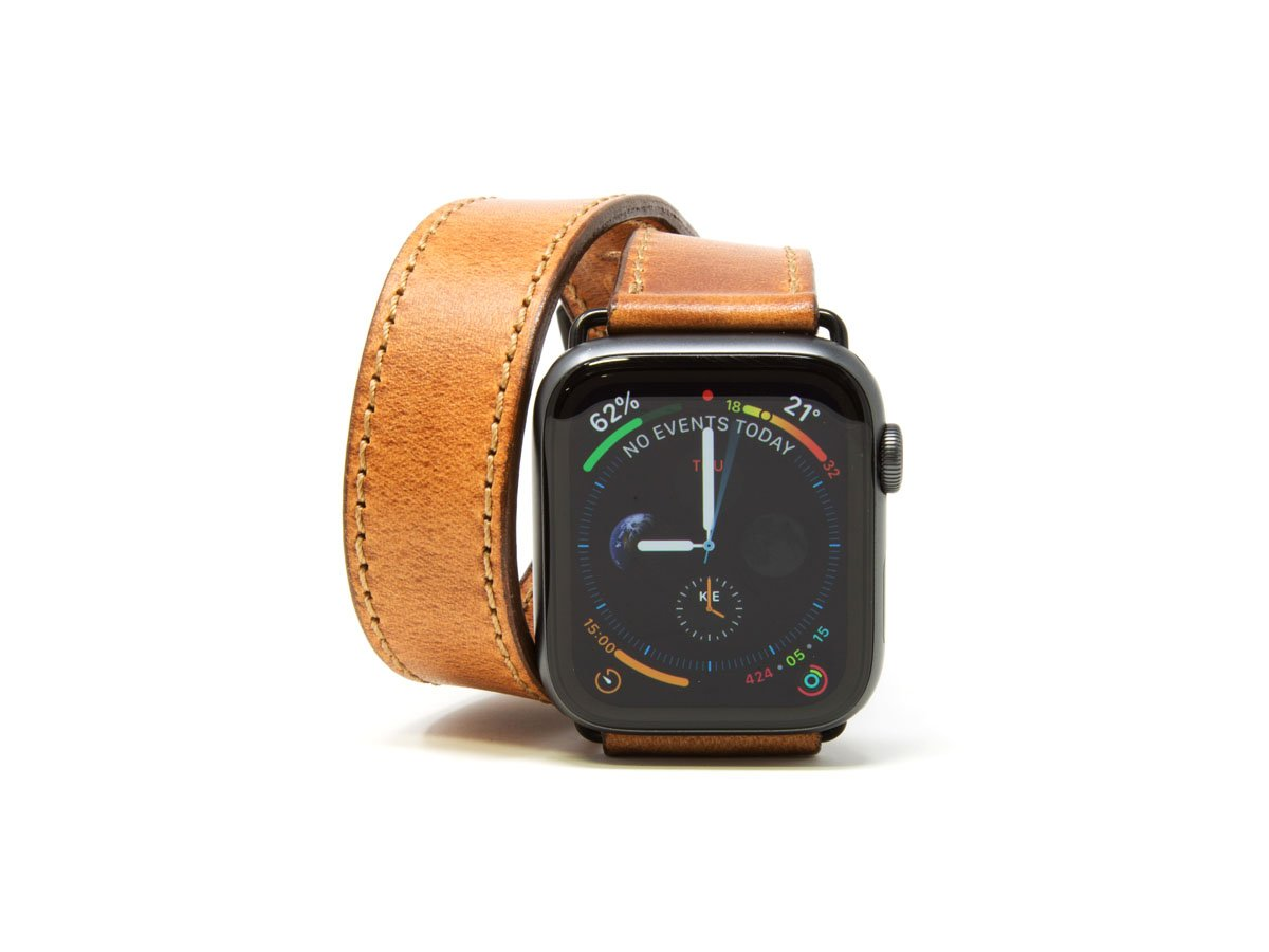 MILWAUKEE LEATHER DOUBLE WRAP APPLE WATCH BAND - NATURAL