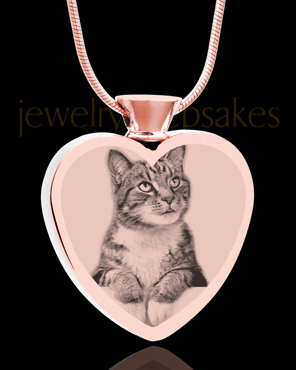 Rose Gold Plated Stainless Steel Pet Photo Heart