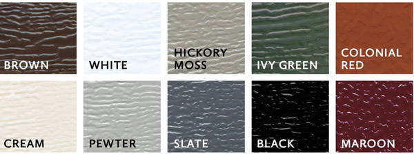 Corrugated metal color options