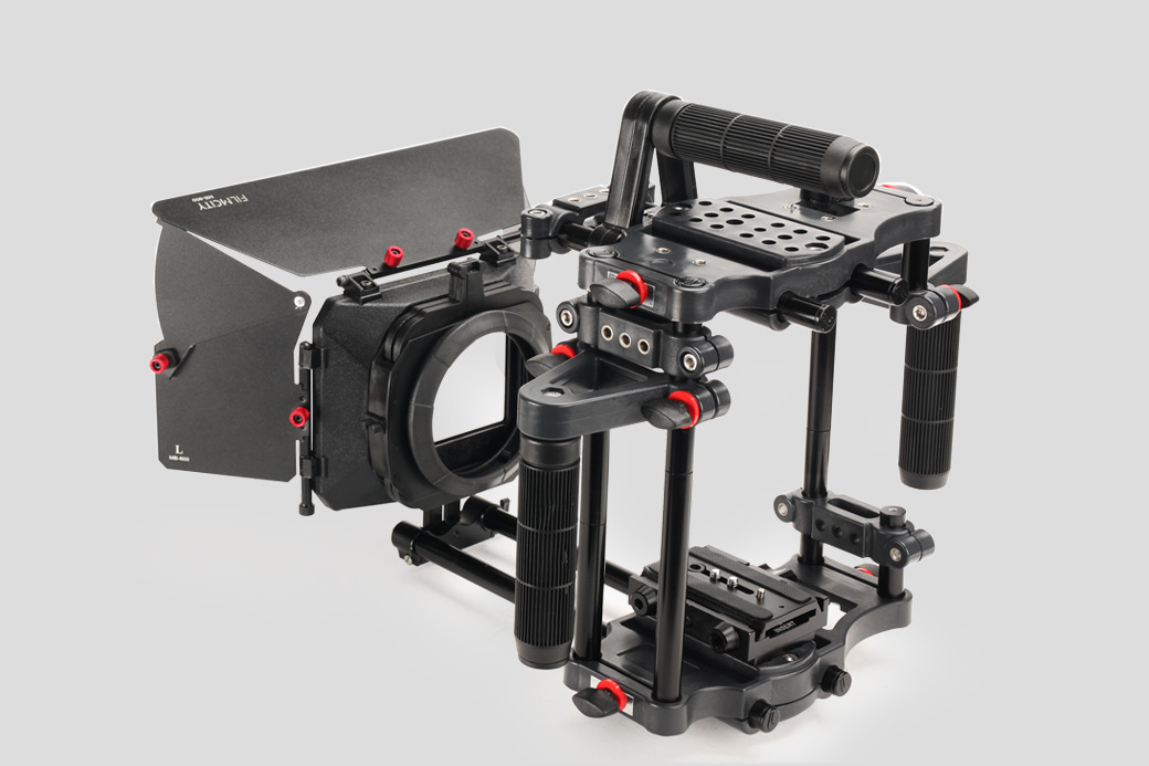 Filmcity Power DSLR Camera Cage with MB-600 Sunshade Matte Box Combo Kit
