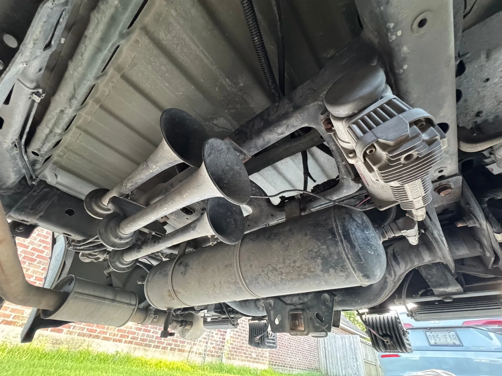 Kody's 2020 Dodge RAM 1500 train horn installation detail with Shocker XL Train Horn photo 3