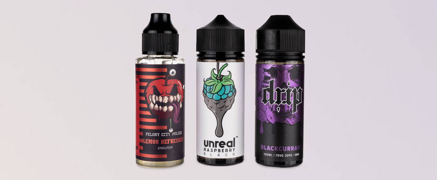 Image showing high VG shortfill e-liquids.