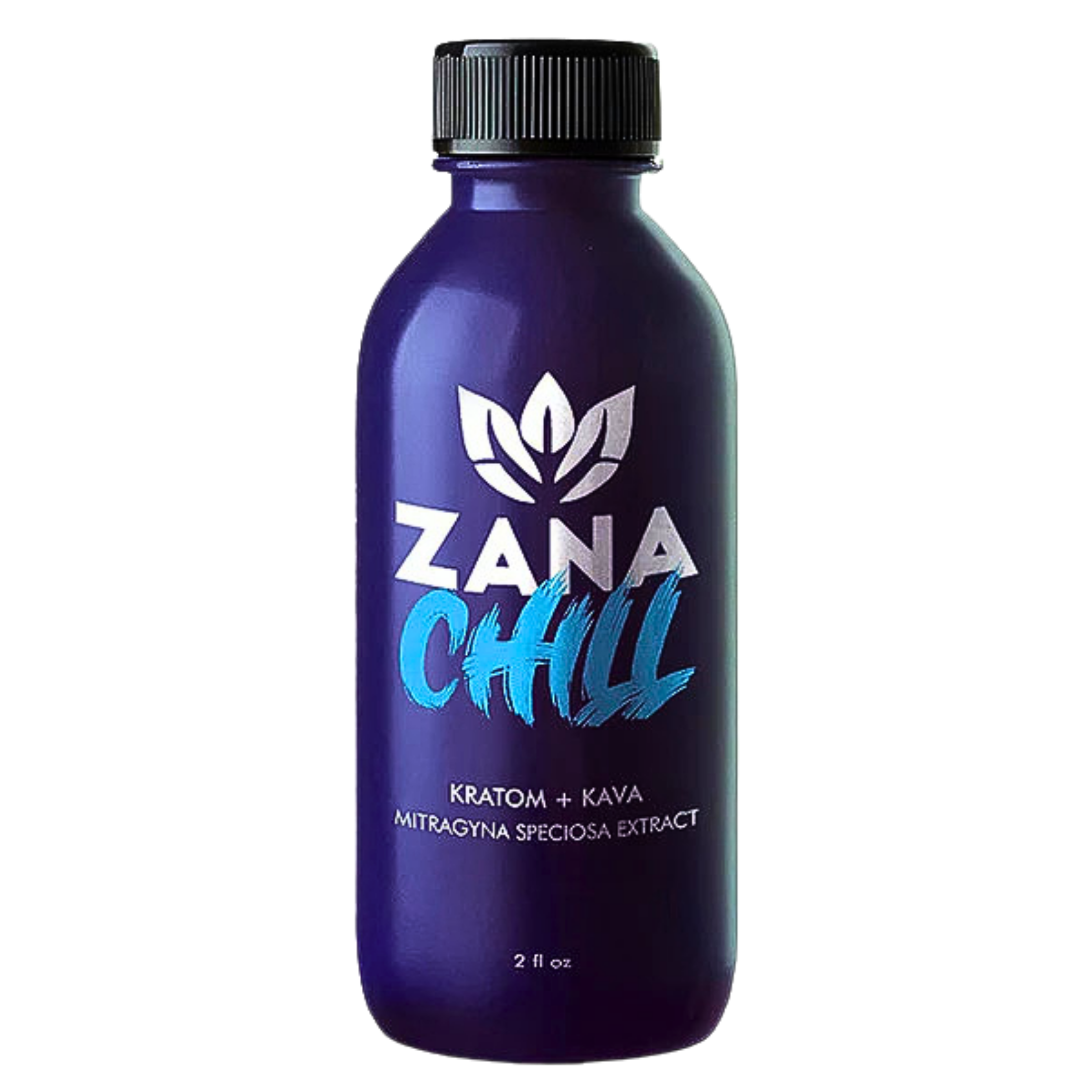 Purple bottle of ZANA CHILL with kratom and kava extract.