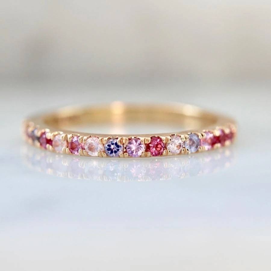 Pink and purple sapphire band
