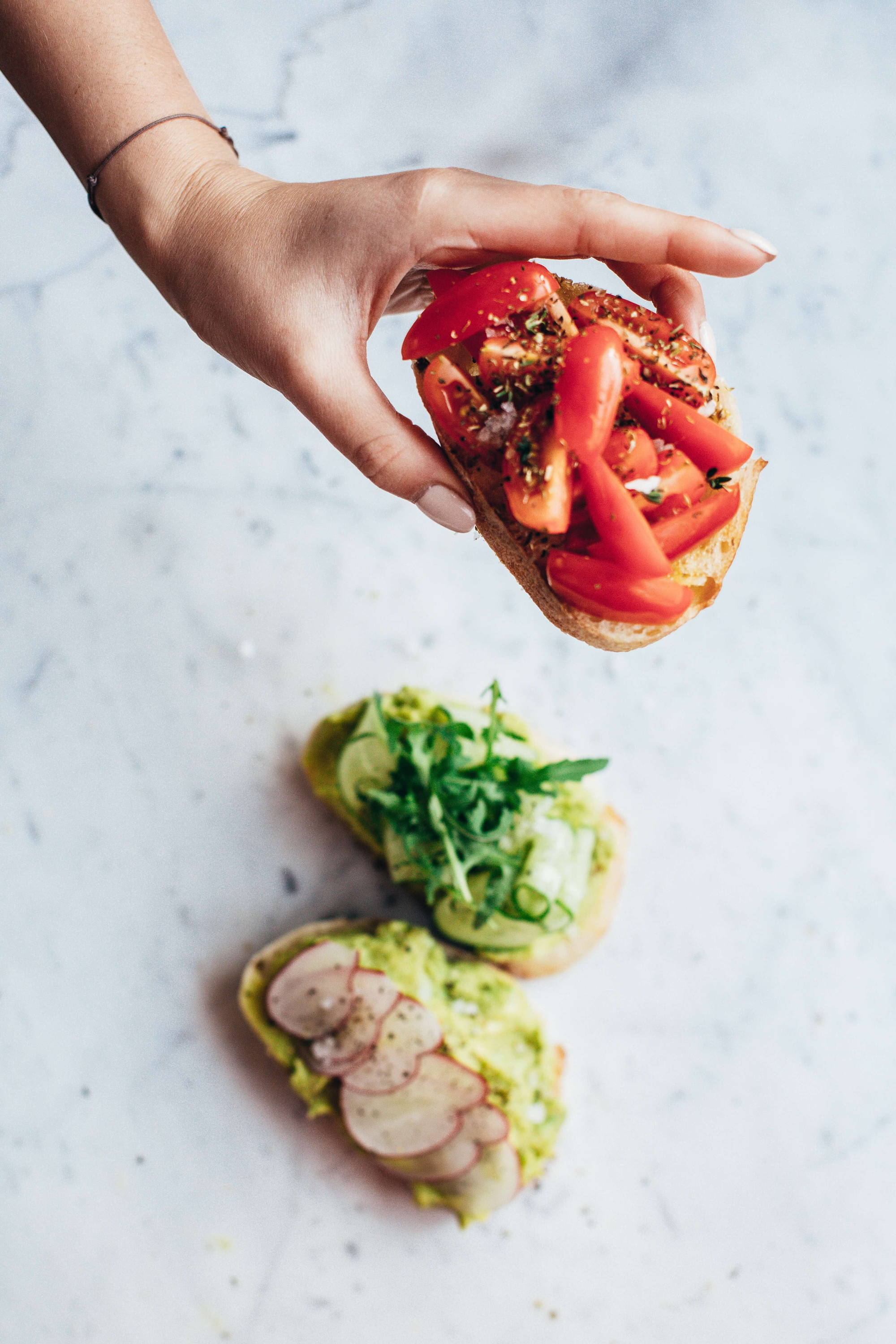 hand holding healthy food