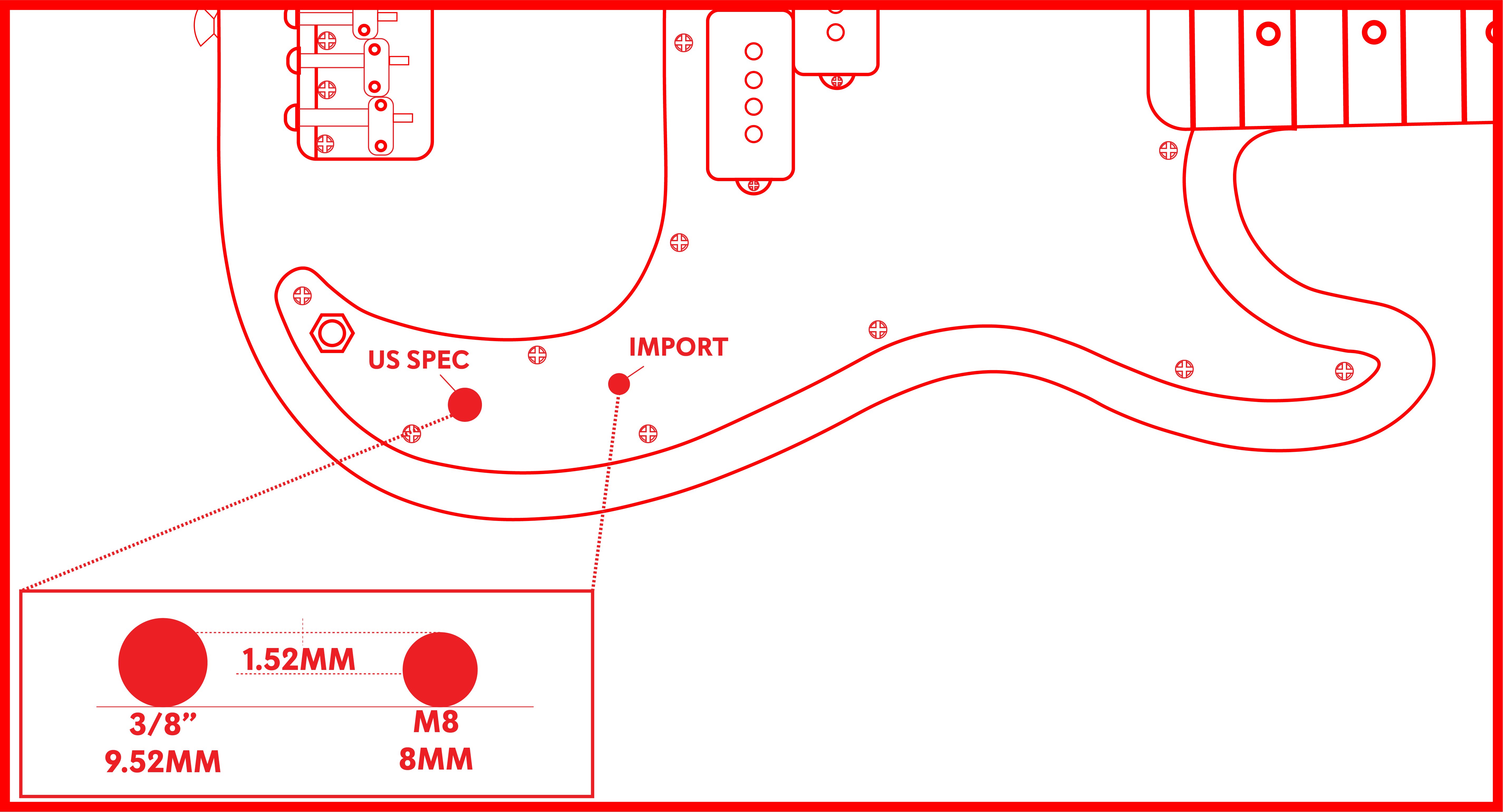 Diagram showing you the difference between a Us spec hole or a metric
