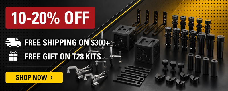 Promotional banner for tools, offering discounts and free shipping.