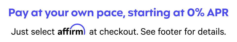 Affirm branded image showing rates start at 0% APR