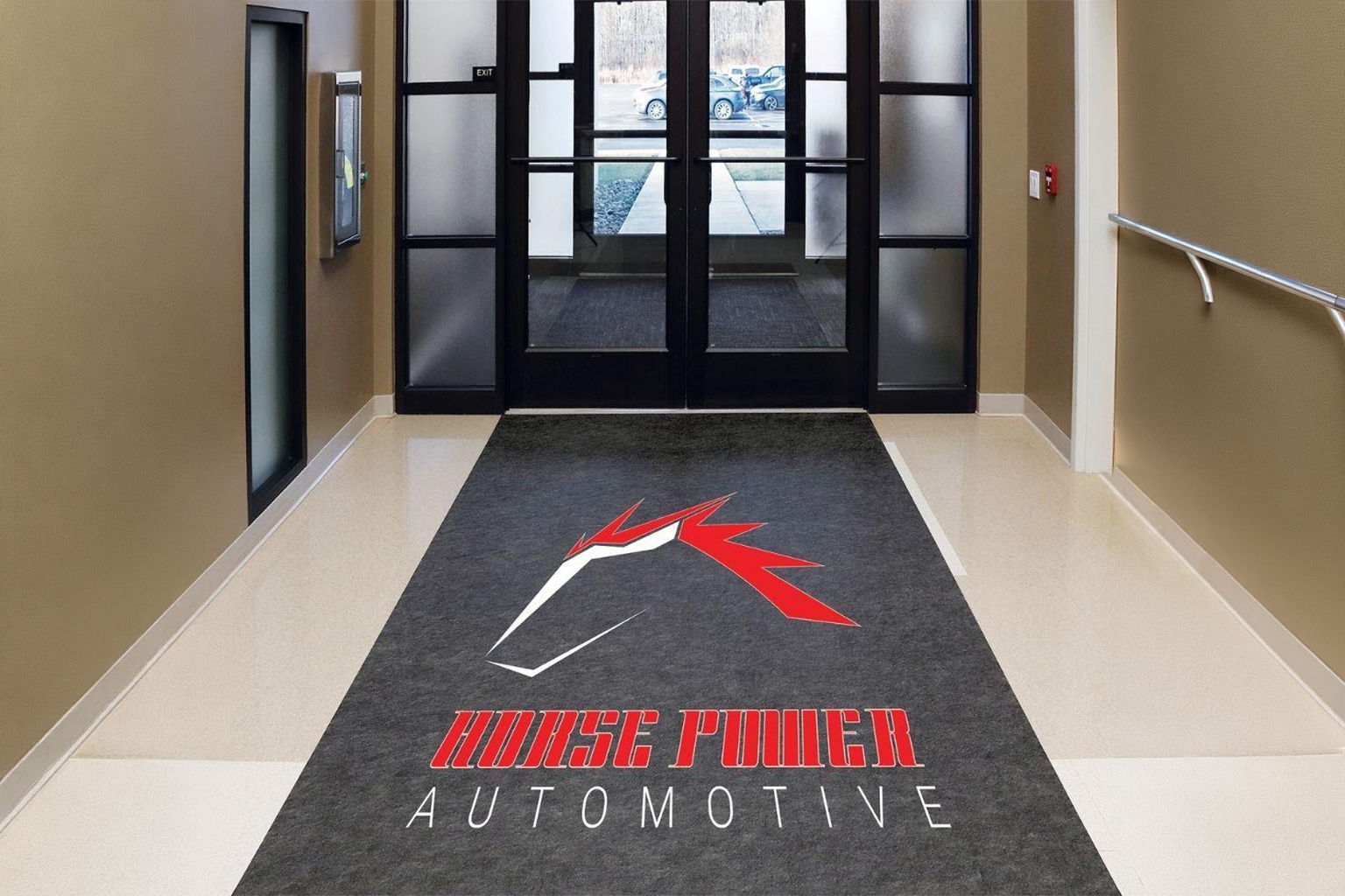 Horse Power Automotive Floor Grabber Mat in facility.