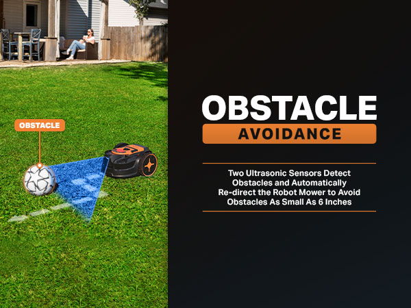 Obstacle avoidance with ultrasonic sensors detecting obstacles on grass.