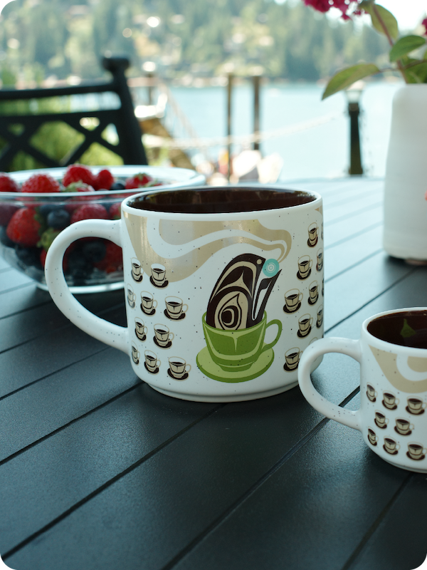 Raven Steals The Light 16oz Ceramic Mug by Yasakw, Haida, Kwakwaka'wakw