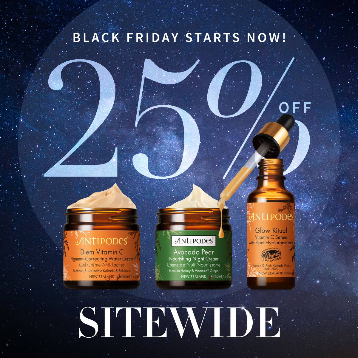 Black Friday starts now 25% off sitewide