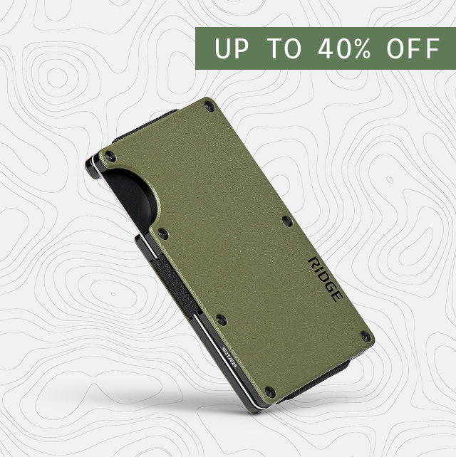 Green wallet with a promotional message: 