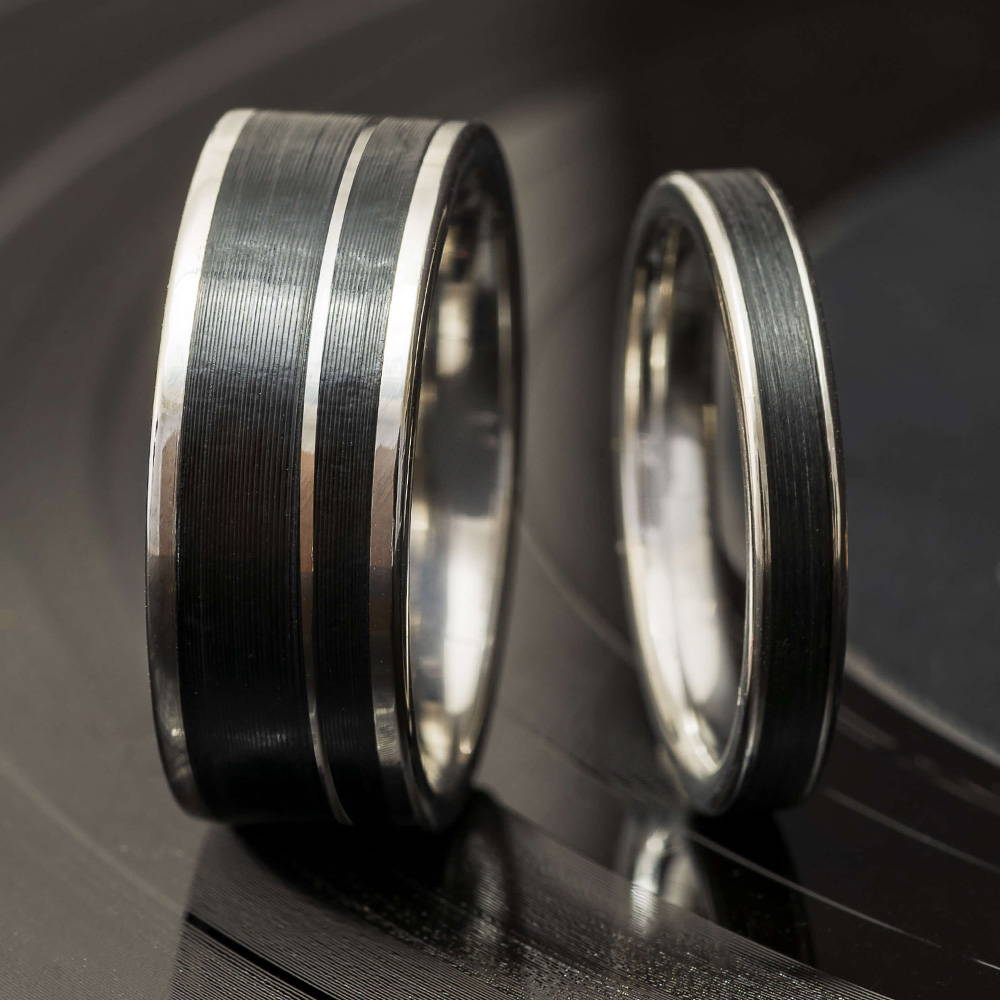 Matching Vinyl LP Record Wedding Rings