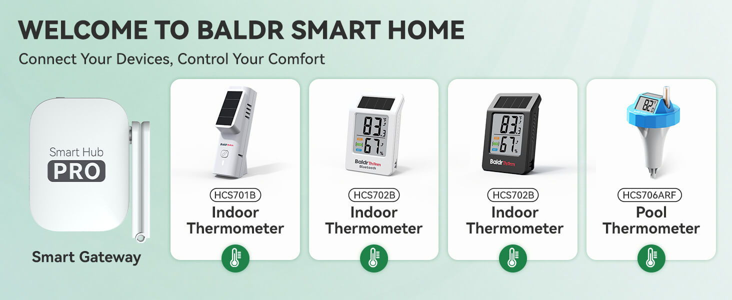 Welcome to Baldr Smart Home with various smart thermometers.