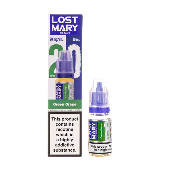 A picture of Green Grape Nic Salt E-Liquid by Lost Mary