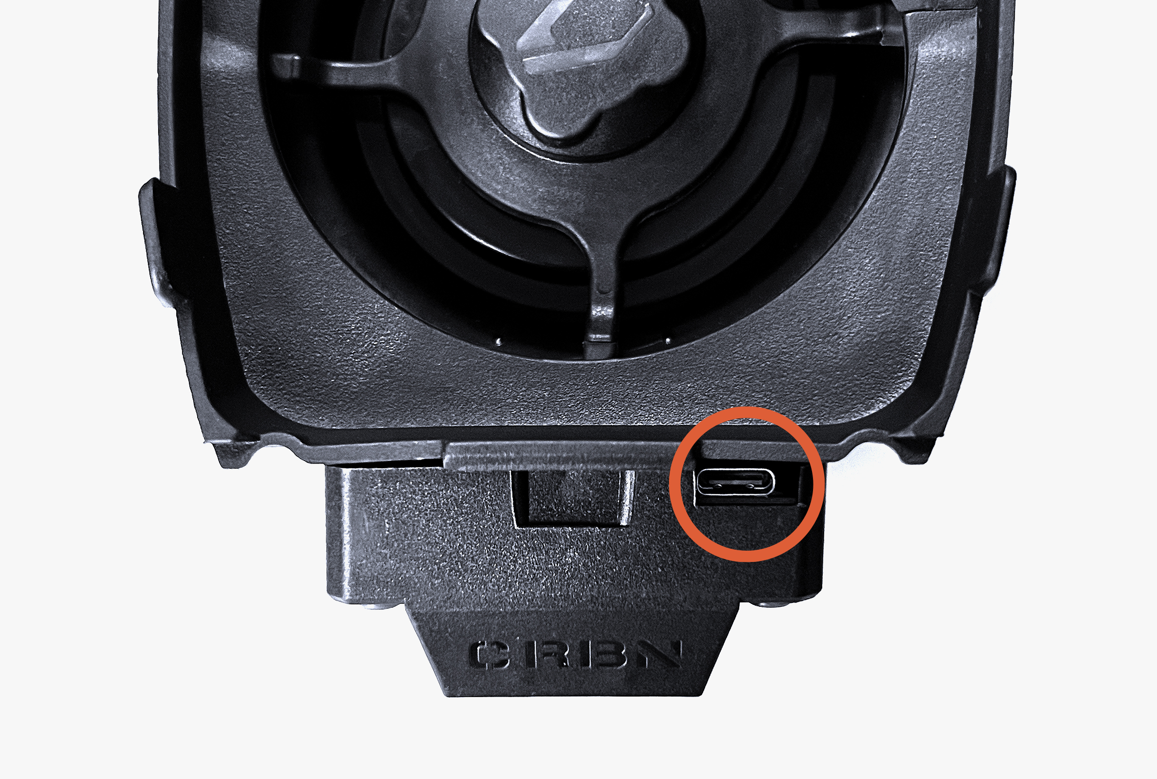 Close-up of DRV loader smart display screen USB-C connector