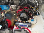 HornBlasters air tank and compressor installed in mechanical compartment of Lewis' Fountain Express Cruiser photo 3