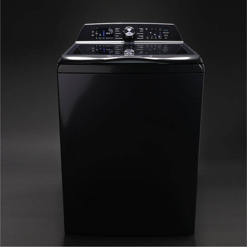 Dramatic photo of the GE Profile Top Load washer
