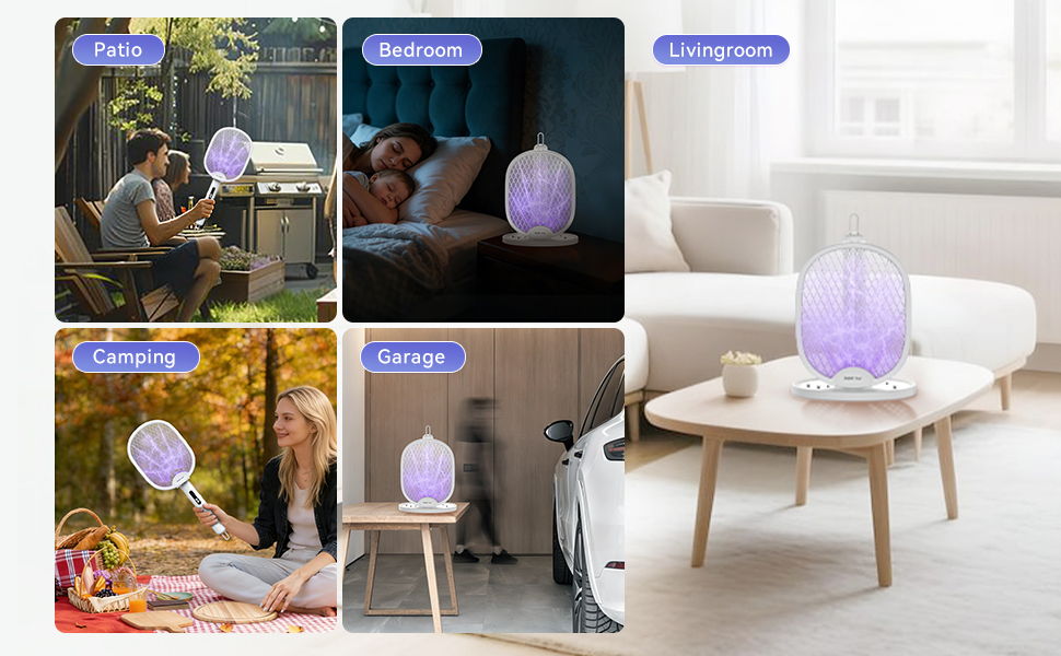Four lifestyle images featuring a decorative lamp in different settings.