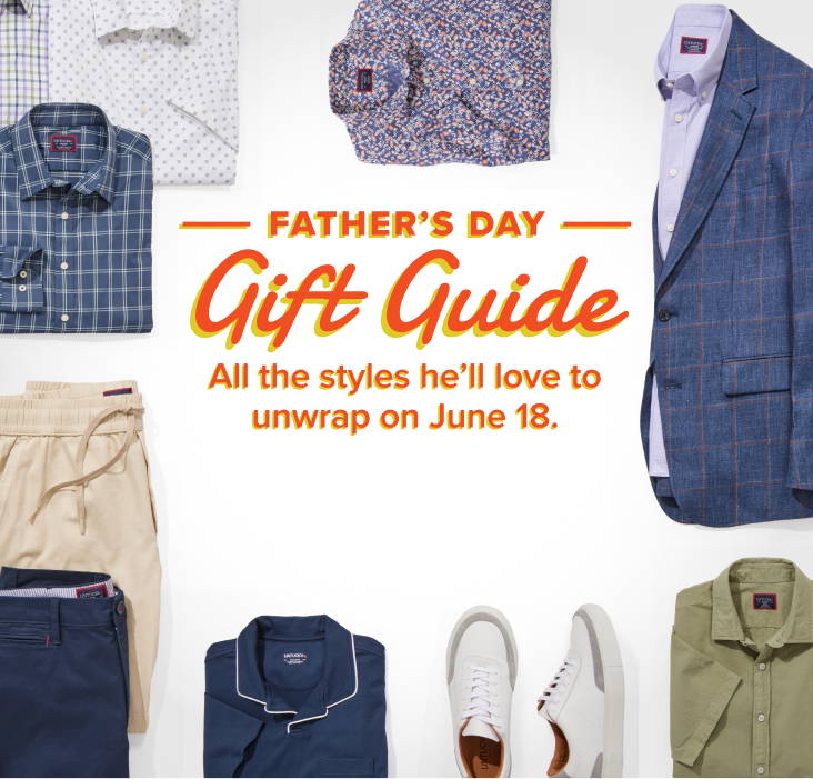 Collection of UNTUCKit apparel for fathers day. 