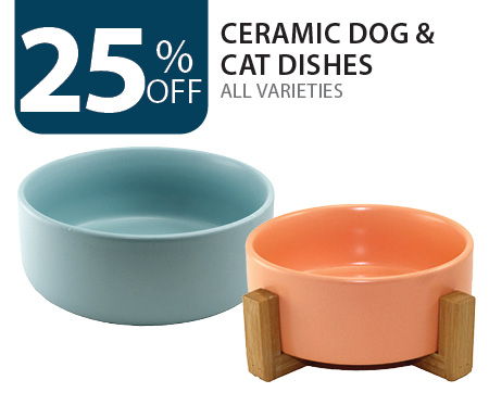 25% off Ceramic Dog and Cat Dishes