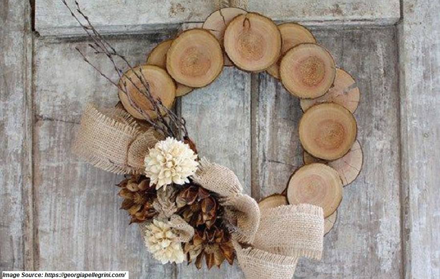 Rustic Wood Slice Wreath