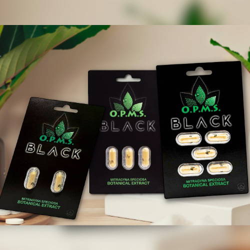 OPMS Black Kratom Extract Capsules 2ct. 3ct. and 5ct.