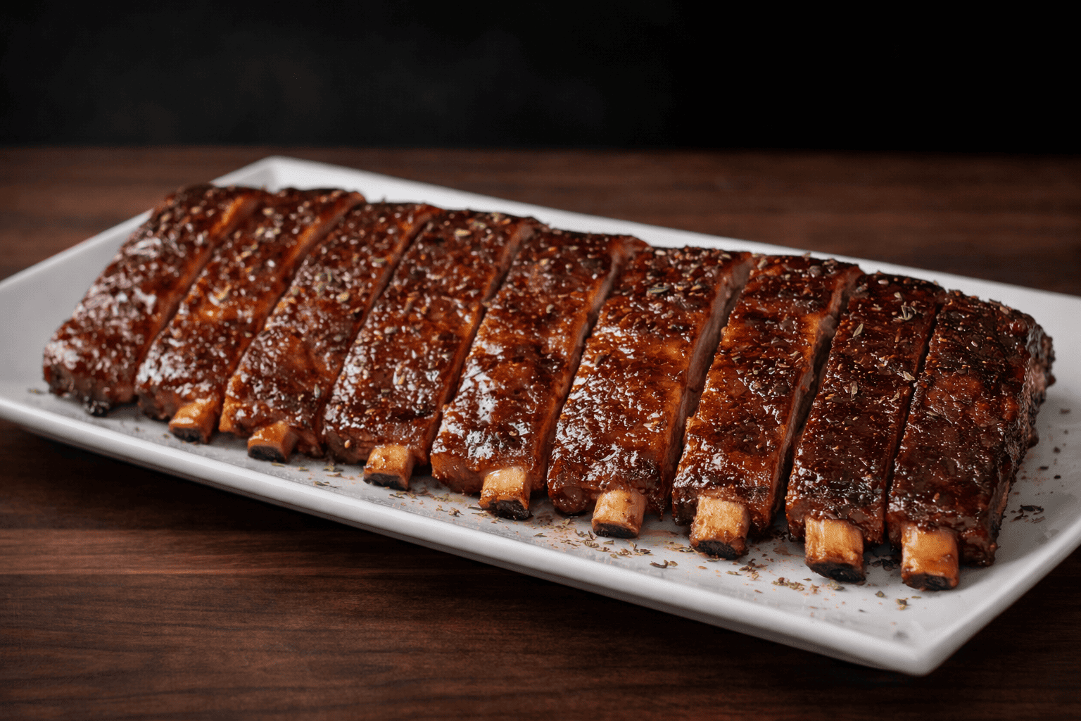 American-style BBQ soul ribs, pellet grill signature smoked ribs, slow-smoked classic ribs