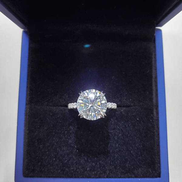 4ct Round Diamond Ring with Double-Claw Setting - Custom-Made for a WILLS JEWELLERY Client
