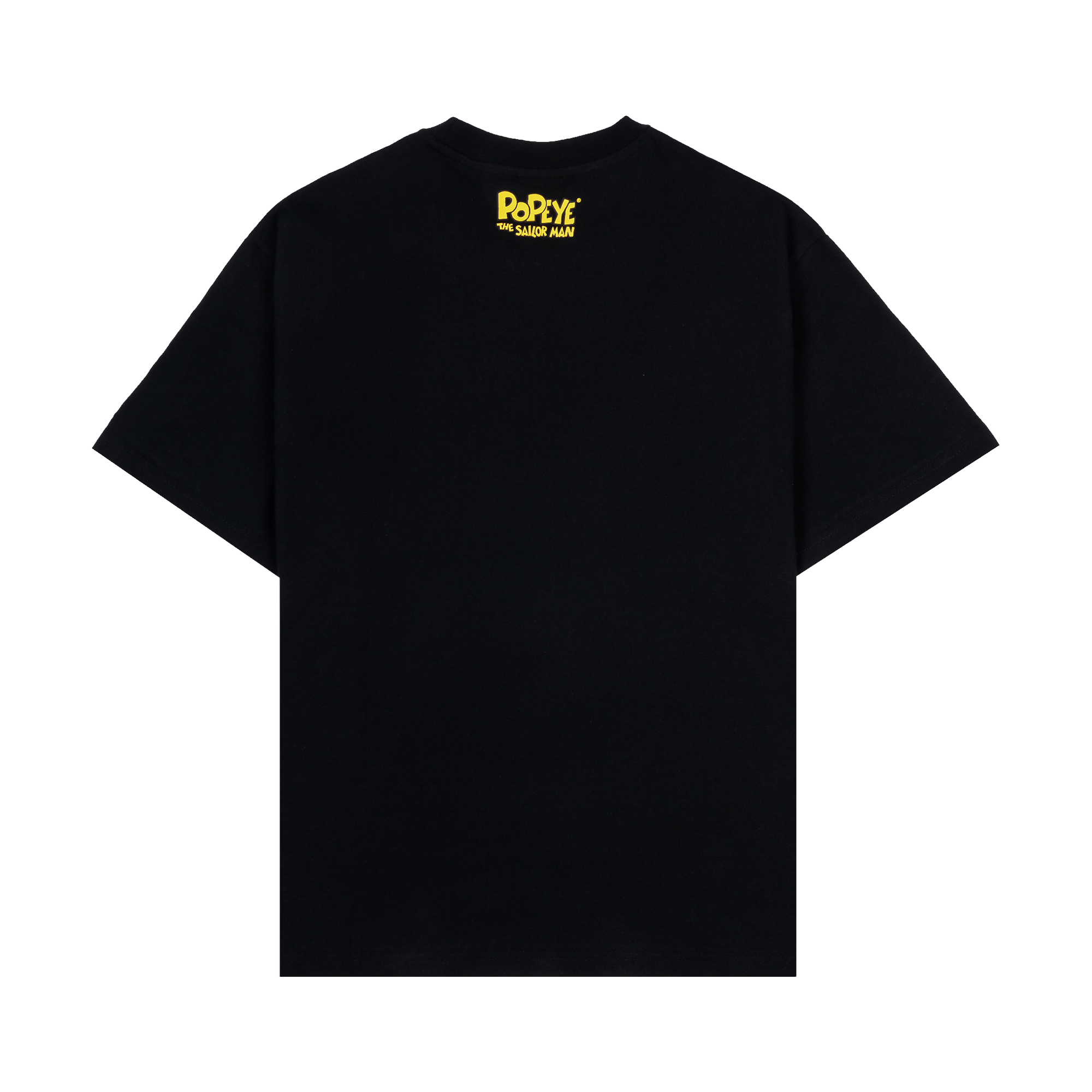 Black t-shirt featuring a cartoon character surrounded by stacks of money.