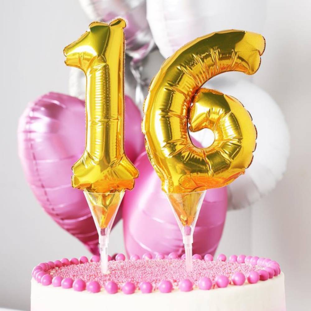 Image of number 16 balloons. Shop all number balloons.